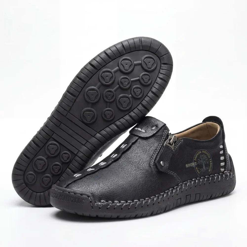 Vera™ – Hand-Stitched Slip-On Comfort Loafers | No-Bend Zipper, Wide Toe Box & All-Day Comfort