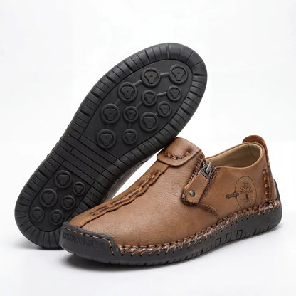 Vera™ – Hand-Stitched Slip-On Comfort Loafers | No-Bend Zipper, Wide Toe Box & All-Day Comfort