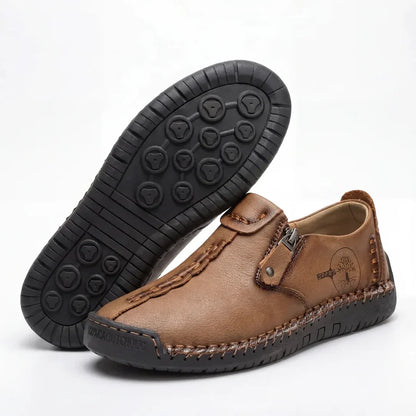 Elira™ – Hand-Stitched Slip-On Comfort Loafers | No-Bend Zipper, Wide Toe Box & All-Day Comfort