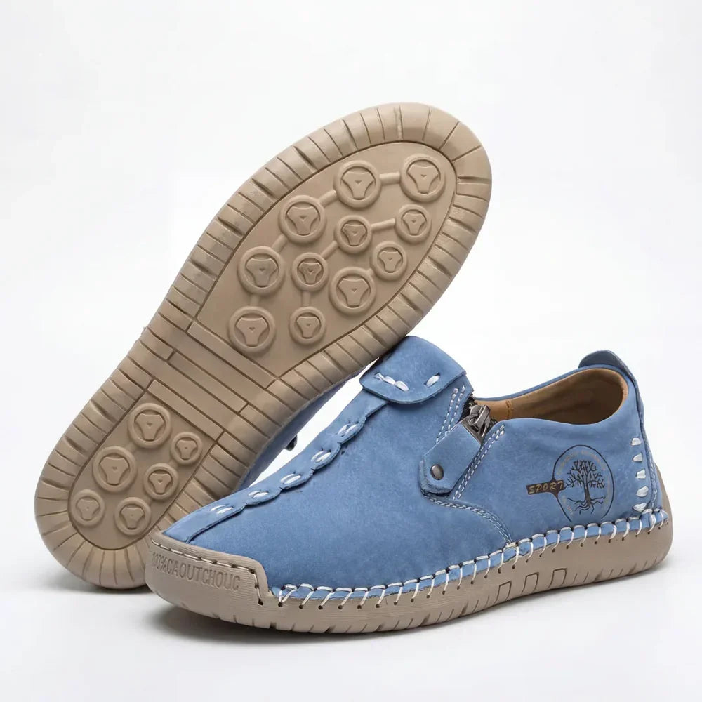 Elira™ – Hand-Stitched Slip-On Comfort Loafers | No-Bend Zipper, Wide Toe Box & All-Day Comfort