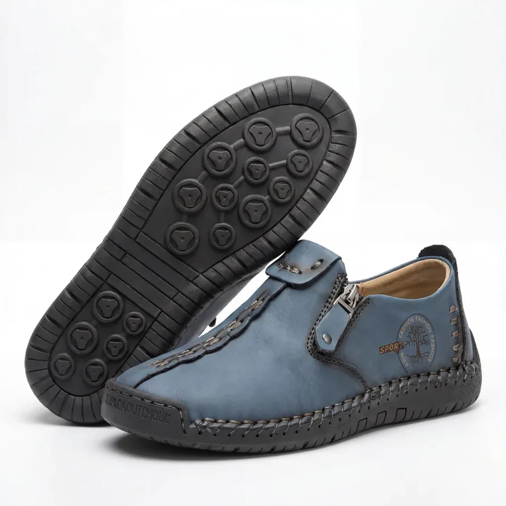Vera™ – Hand-Stitched Slip-On Comfort Loafers | No-Bend Zipper, Wide Toe Box & All-Day Comfort