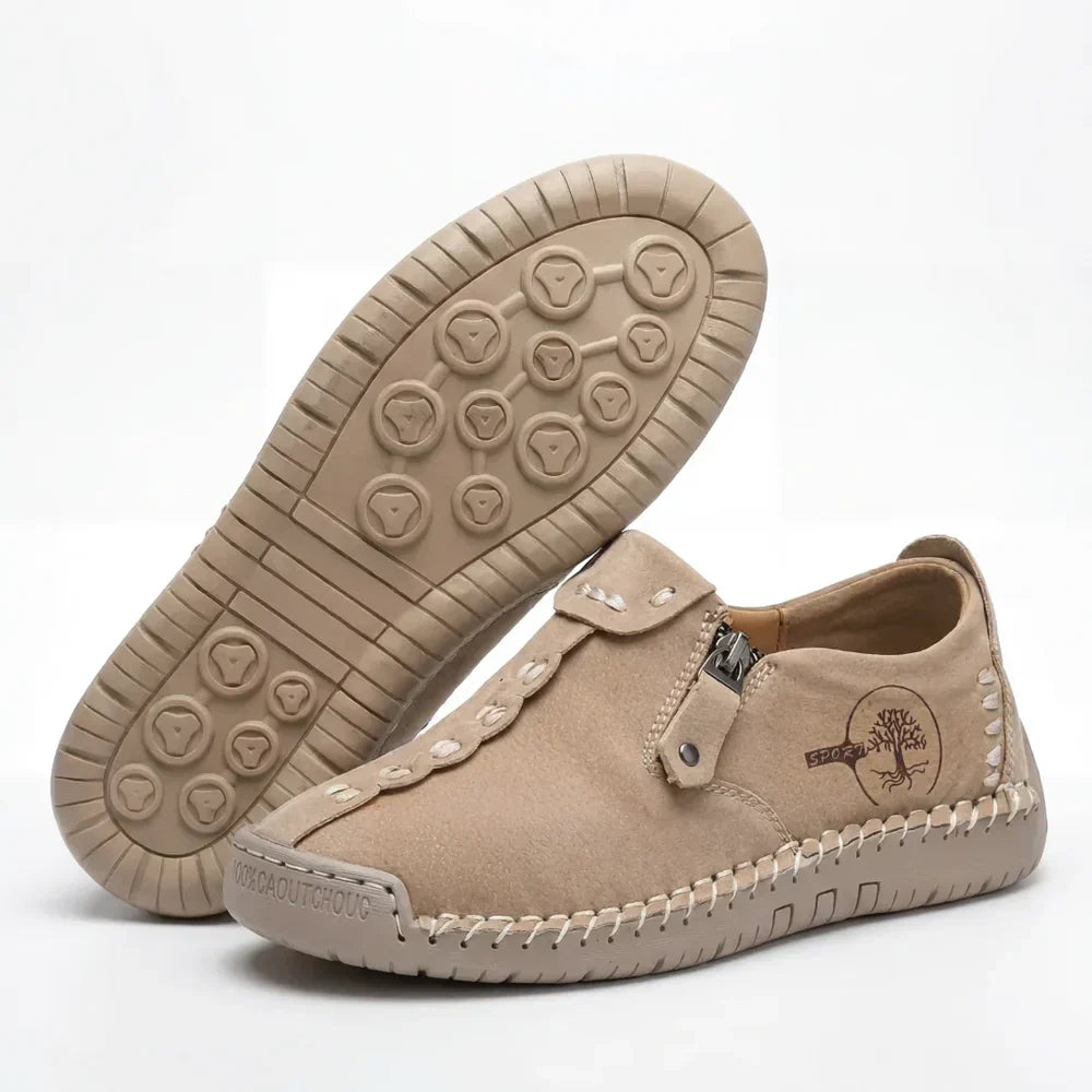 Vera™ – Hand-Stitched Slip-On Comfort Loafers | No-Bend Zipper, Wide Toe Box & All-Day Comfort