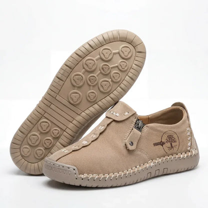 Vera™ – Hand-Stitched Slip-On Comfort Loafers | No-Bend Zipper, Wide Toe Box & All-Day Comfort
