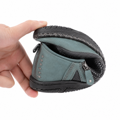 Vera™ – Hand-Stitched Slip-On Comfort Loafers | No-Bend Zipper, Wide Toe Box & All-Day Comfort
