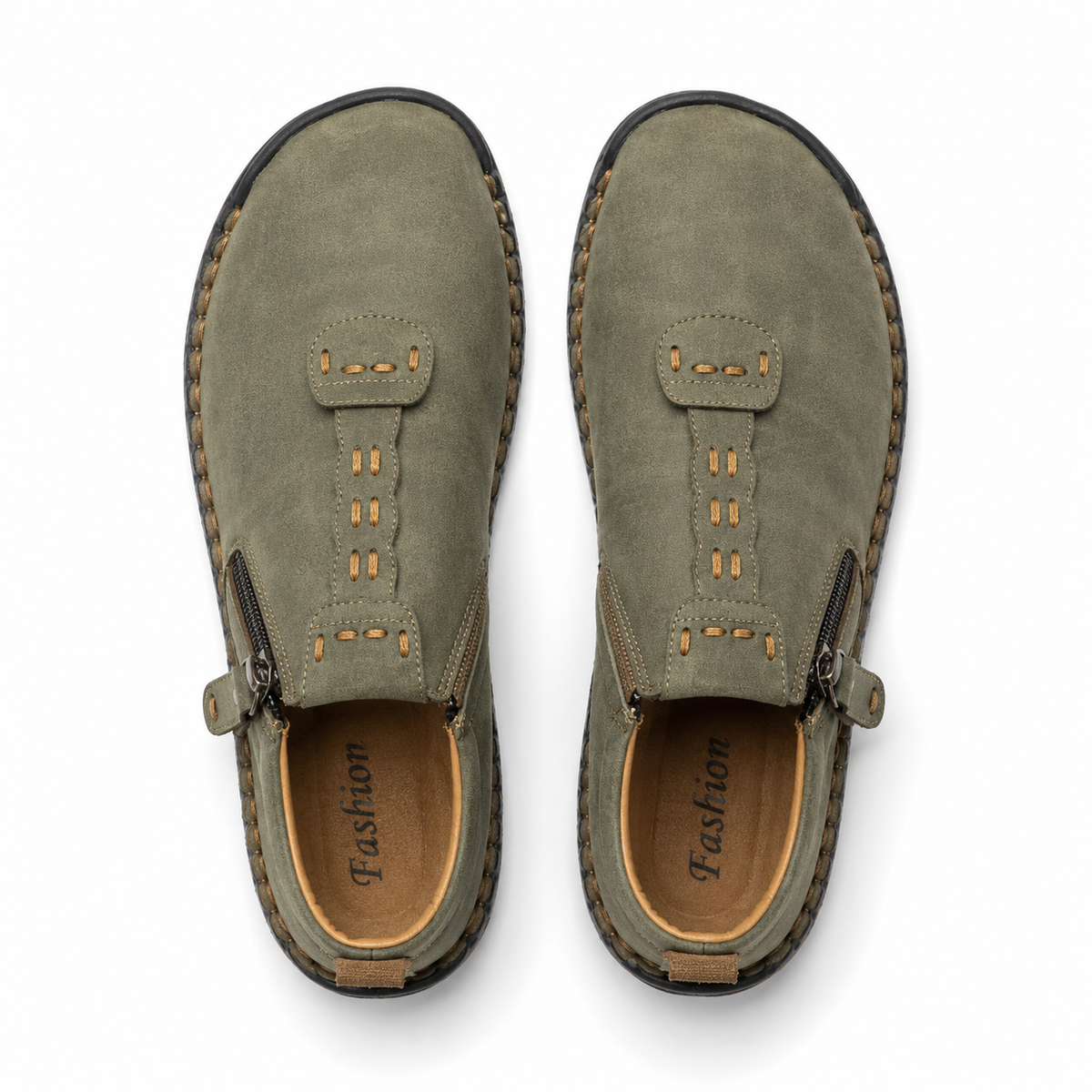 Elira™ – Hand-Stitched Slip-On Comfort Loafers | No-Bend Zipper, Wide Toe Box & All-Day Comfort