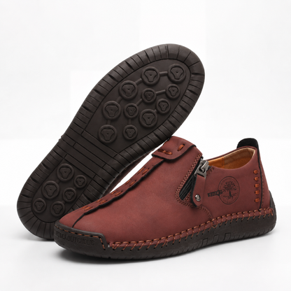 Elira™ – Hand-Stitched Slip-On Comfort Loafers | No-Bend Zipper, Wide Toe Box & All-Day Comfort